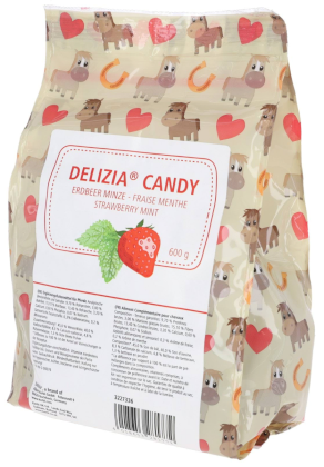 Cukierki dla koni Delizia Candy, truskawka-mięta 600g